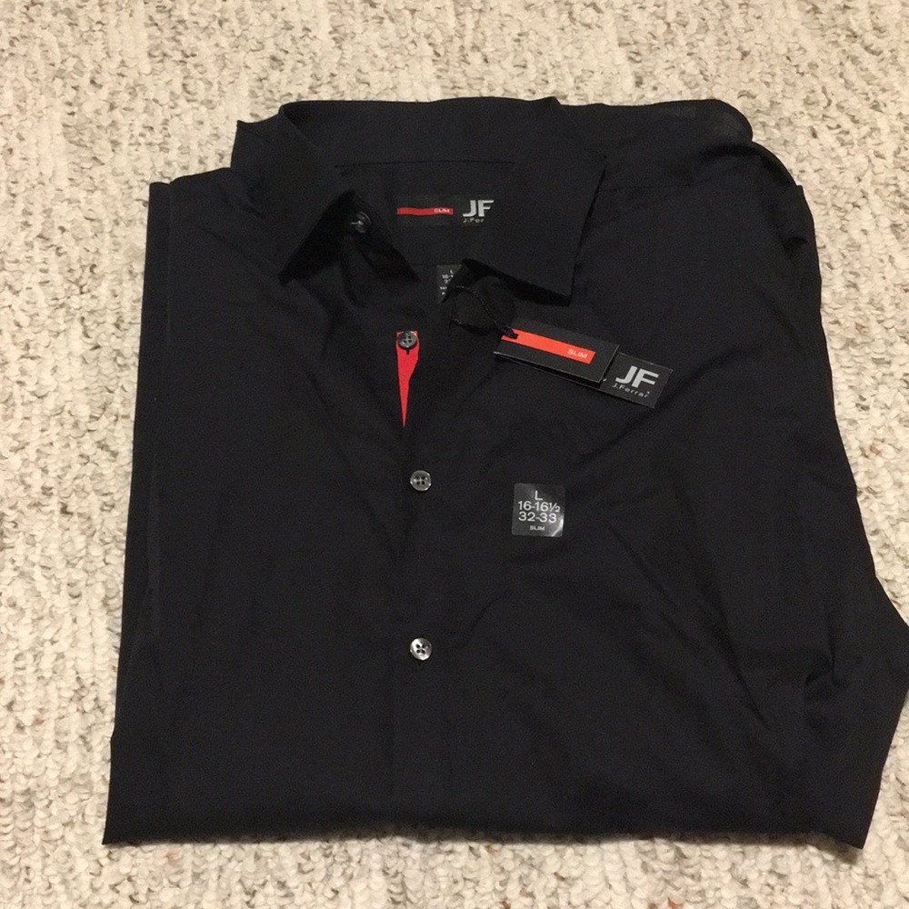J.Ferrar black slim fit dress shirt